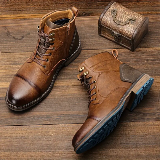 Herren Vintage Lederschuhe im klassischen Stil 0