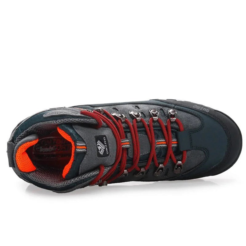 Herren Wanderschuhe Wasserdicht PU-Leder Gummi-Sohle 3