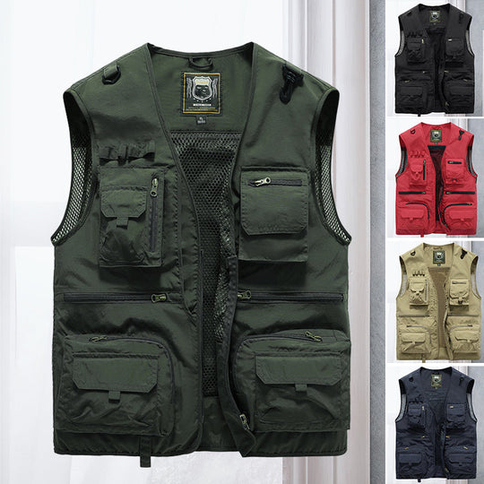 Herren Weste Outdoor Funktionsweste Viktor mit Taschen für Angeln Wandern Camping 1