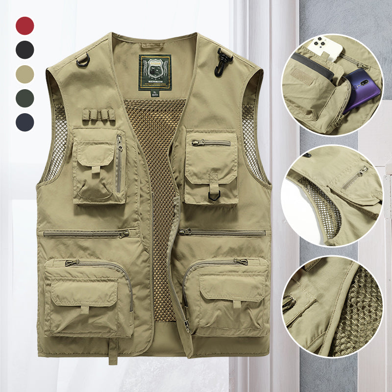 Herren Weste Outdoor Funktionsweste Viktor mit Taschen für Angeln Wandern Camping 2