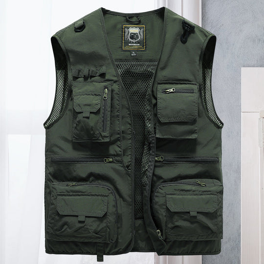 Herren Weste Outdoor Funktionsweste Viktor mit Taschen für Angeln Wandern Camping 6