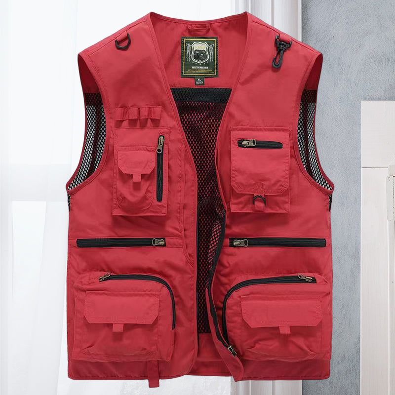 Herren Weste Outdoor Funktionsweste Viktor mit Taschen für Angeln Wandern Camping 7