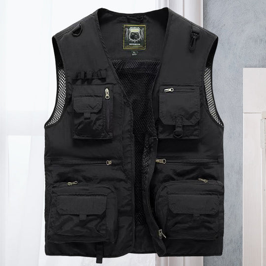 Herren Weste Outdoor Funktionsweste Viktor mit Taschen für Angeln Wandern Camping 8