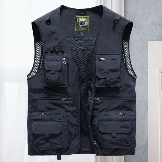Herren Weste Outdoor Funktionsweste Viktor mit Taschen für Angeln Wandern Camping 9
