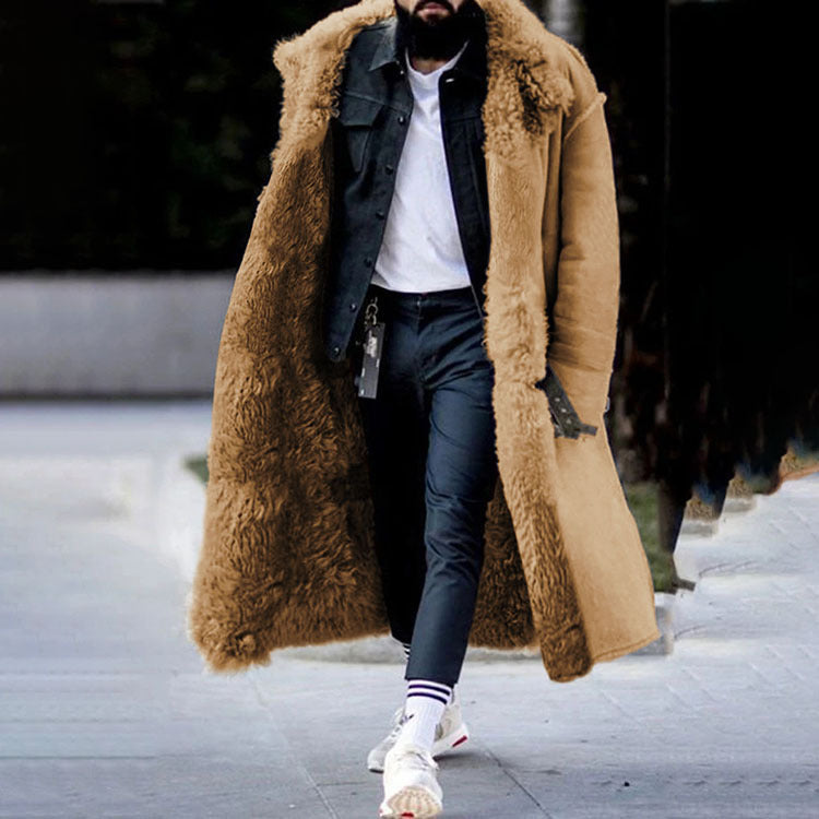 Herren Wintermantel Lang mit Pelzfutter 2