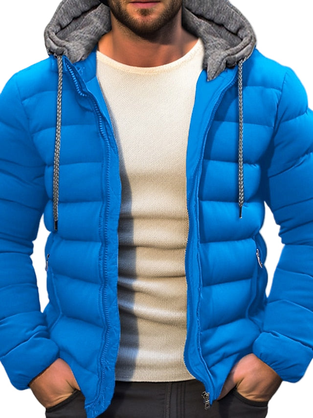Herren Wintermantel Mit Kapuze Und Verstellbarem Kordelzug Für Kalte Tage 0