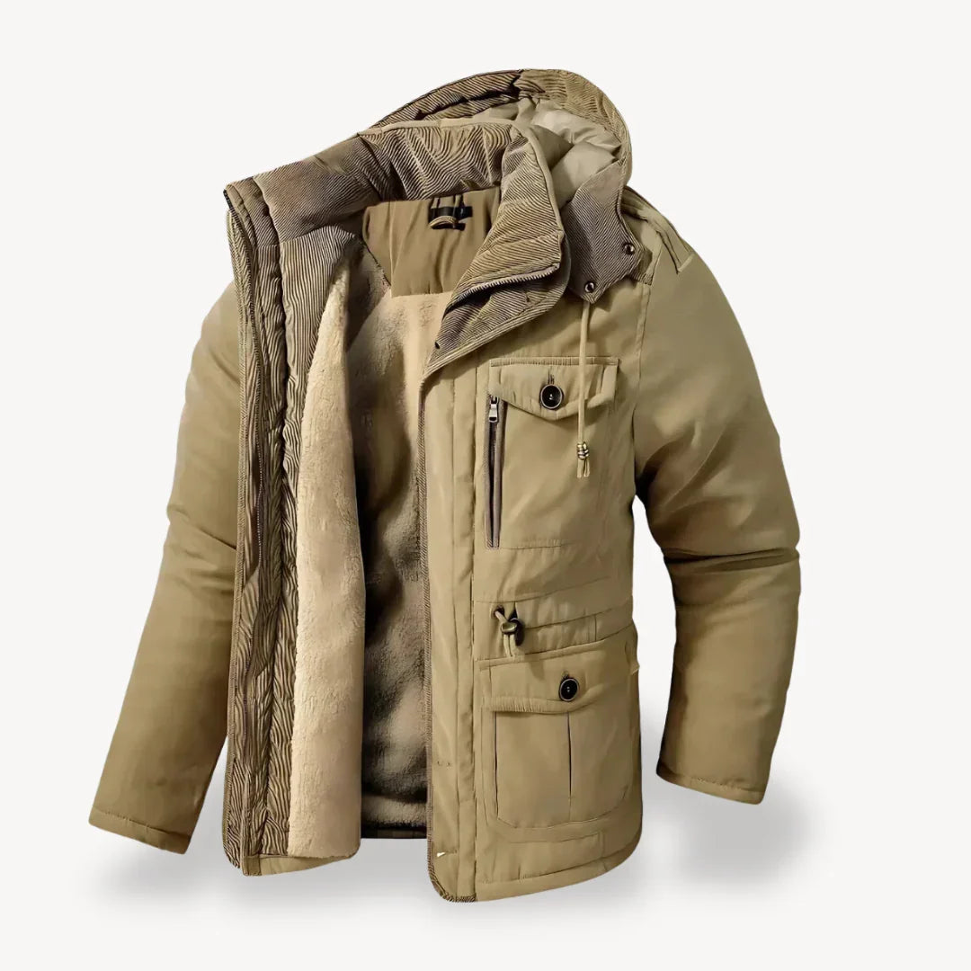 Herren Winterparka Mit Fleece-Futter Und Abnehmbarer Kapuze 4