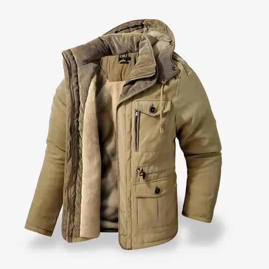 Herren Winterparka Mit Fleece-Futter Und Abnehmbarer Kapuze 4
