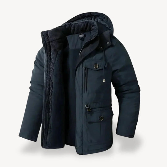 Herren Winterparka Mit Fleece-Futter Und Abnehmbarer Kapuze 5