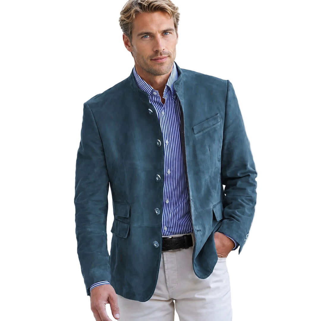 Herrenjacke mit Knöpfen und modernem Design 0