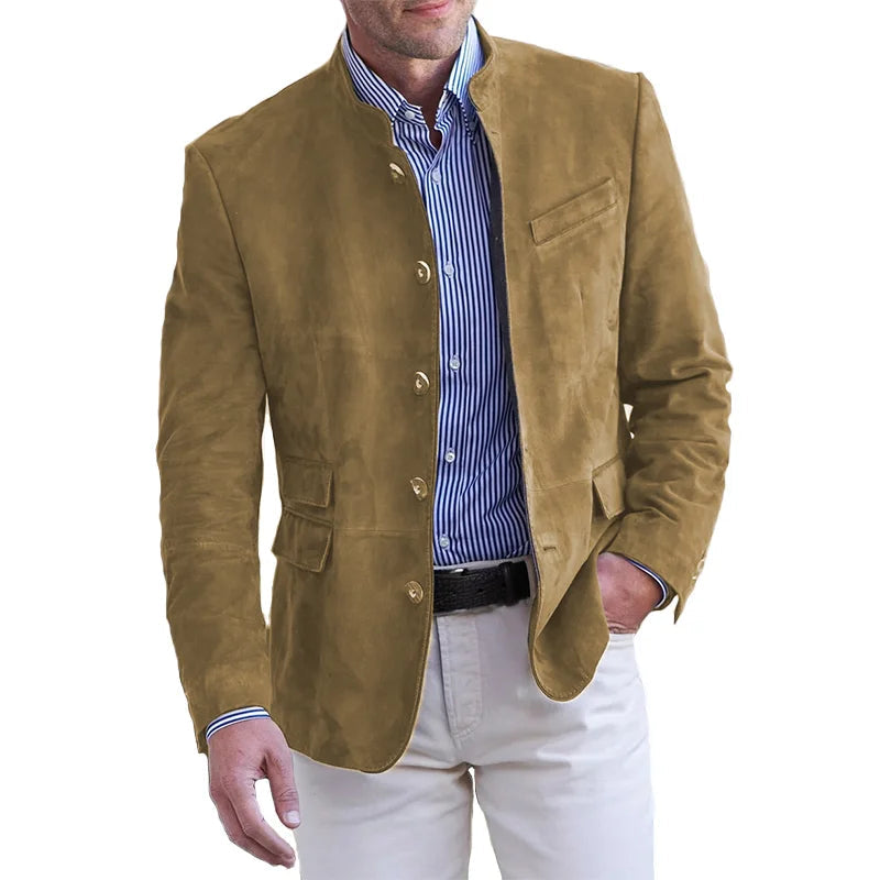 Herrenjacke mit Knöpfen und modernem Design 1