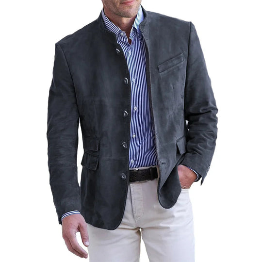 Herrenjacke mit Knöpfen und modernem Design 2