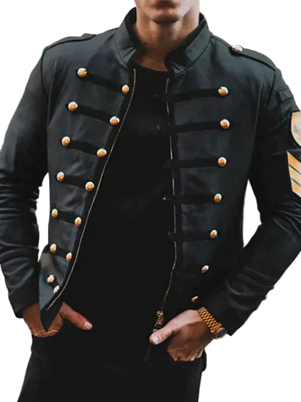 Herrenjacke mit Stehkragen und modernem Schnitt 0