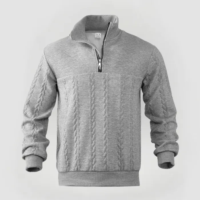 Herrenpullover Klassisch Mit Viertelreißverschluss Für Büro Und Freizeit 4