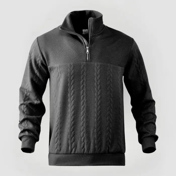 Herrenpullover Klassisch Mit Viertelreißverschluss Für Büro Und Freizeit 5
