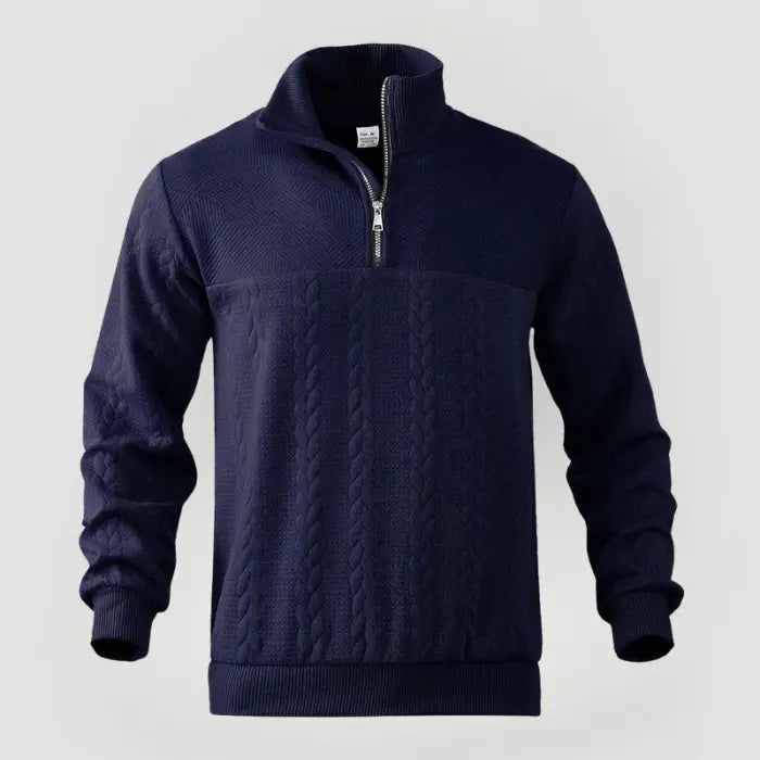 Herrenpullover Klassisch Mit Viertelreißverschluss Für Büro Und Freizeit 6