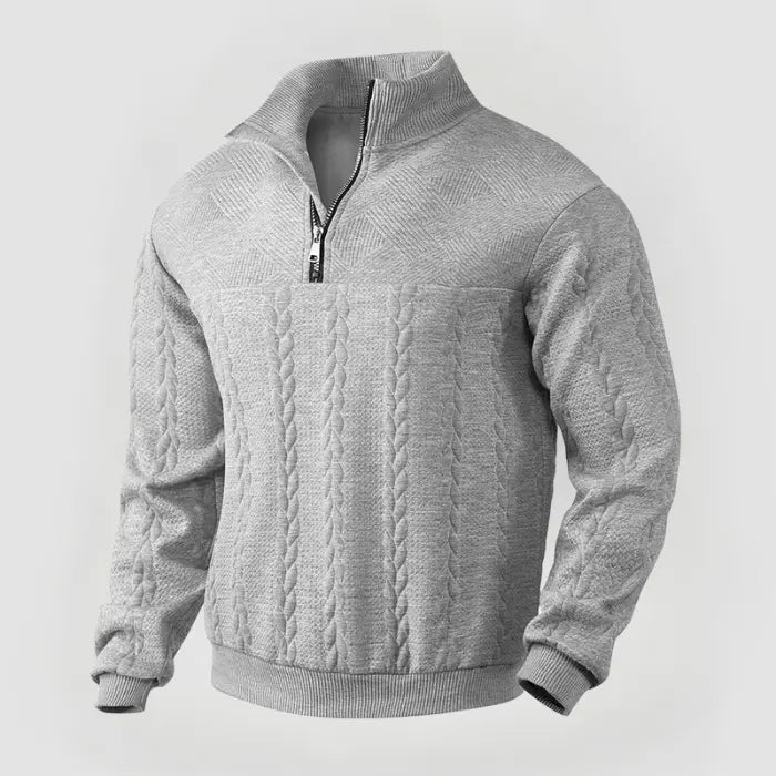 Herrenpullover Klassisch Mit Viertelreißverschluss Für Büro Und Freizeit 8
