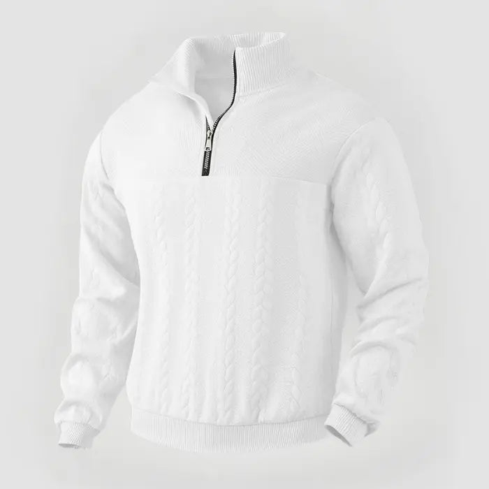 Herrenpullover Klassisch Mit Viertelreißverschluss Für Büro Und Freizeit 9