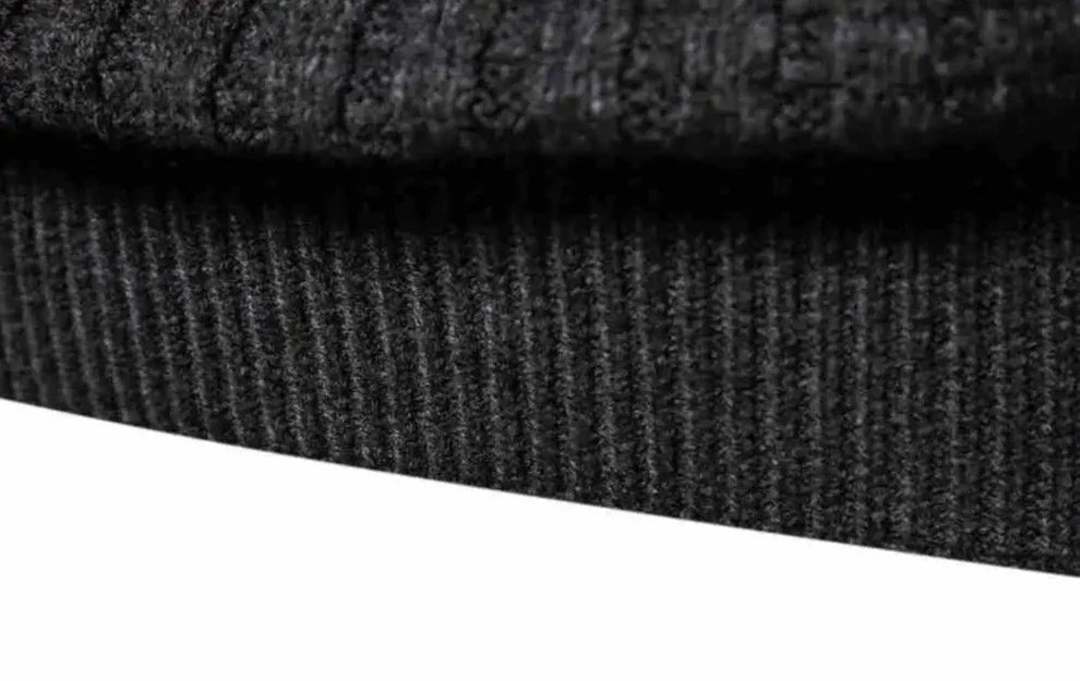 Herrenpullover Rundhalsausschnitt Casual mit Gefaltetem Stehkragen und Übergroßen Rippbündchen 5