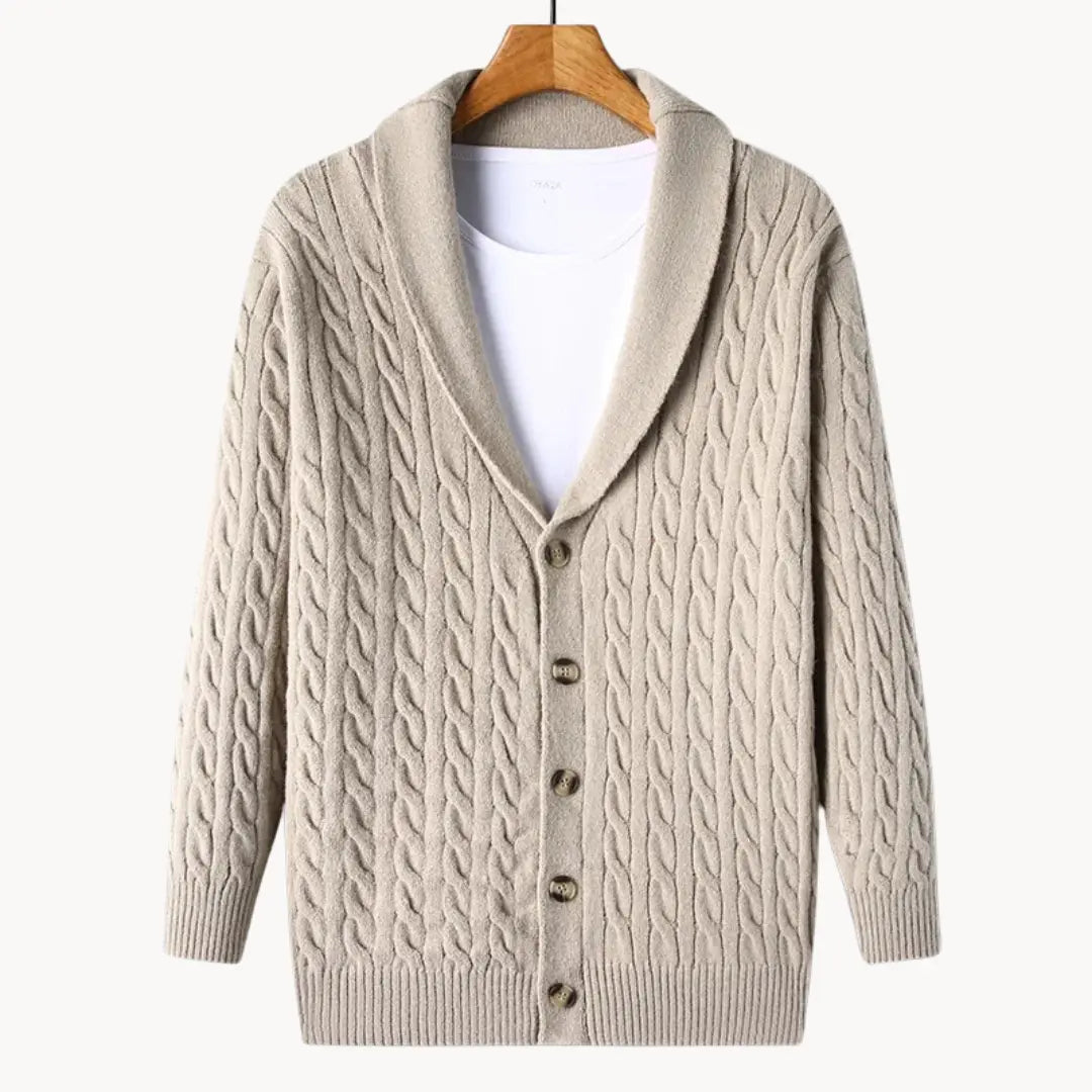 Herrenpullover Strickjacke mit Rippdetails für Freizeit und formelle Anlässe 3