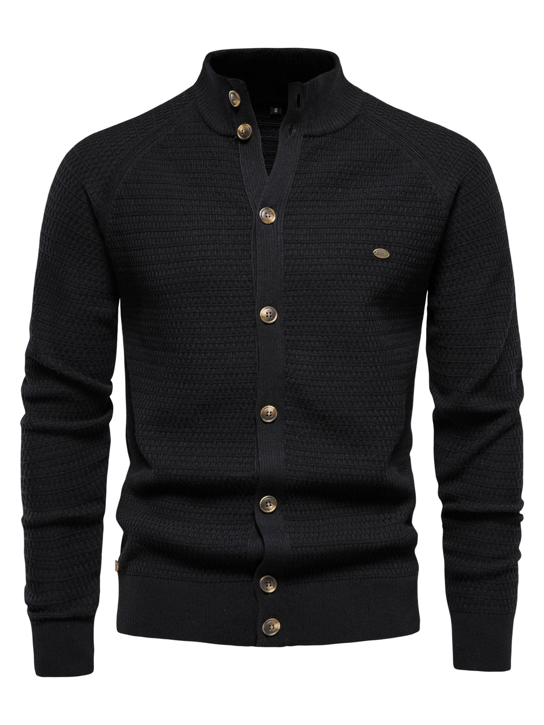 Herrenpullover mit Stehkragen und Knöpfen 2