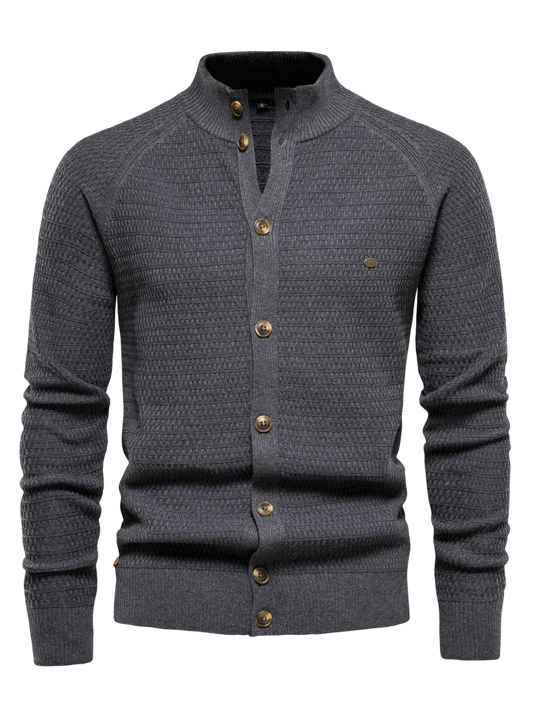 Herrenpullover mit Stehkragen und Knöpfen 3