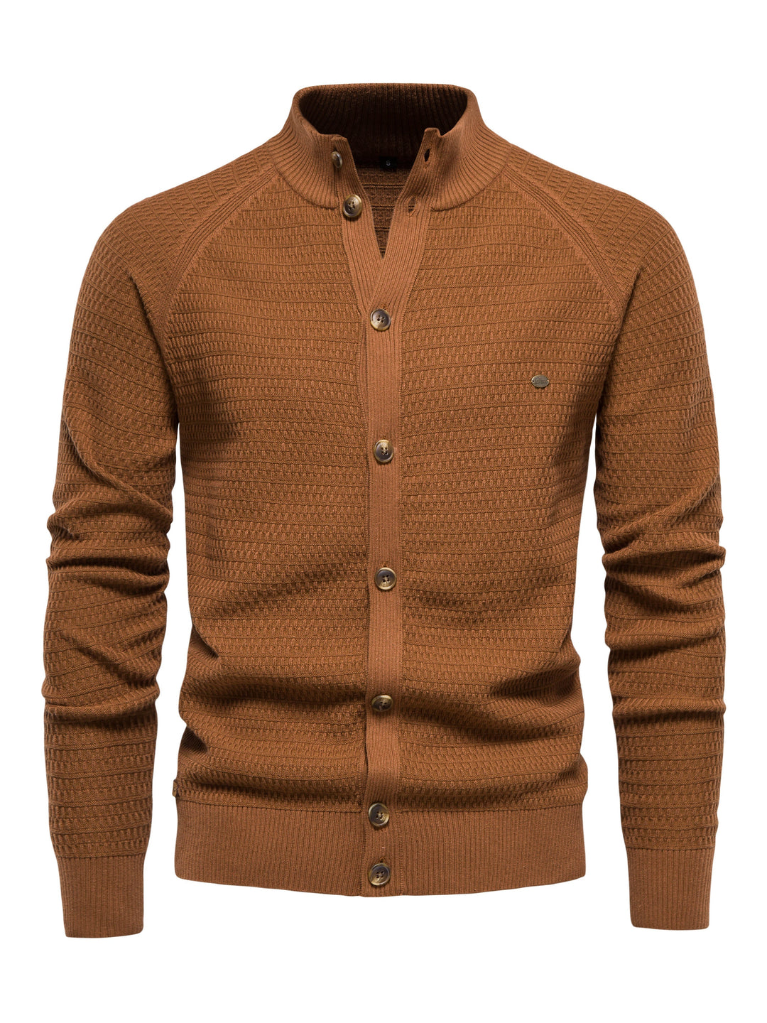 Herrenpullover mit Stehkragen und Knöpfen 4