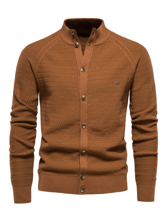Herrenpullover mit Stehkragen und Knöpfen 4