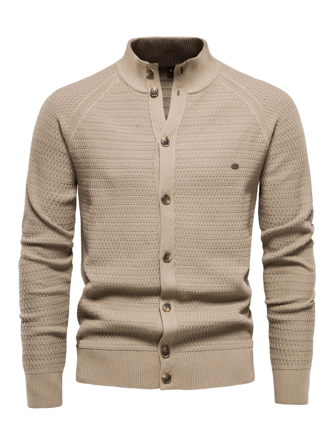 Herrenpullover mit Stehkragen und Knöpfen 5