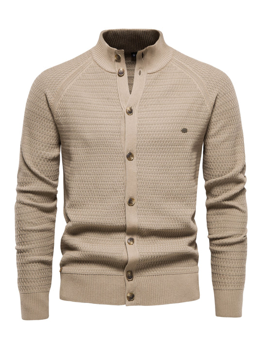 Herrenpullover mit Stehkragen und Knöpfen 5