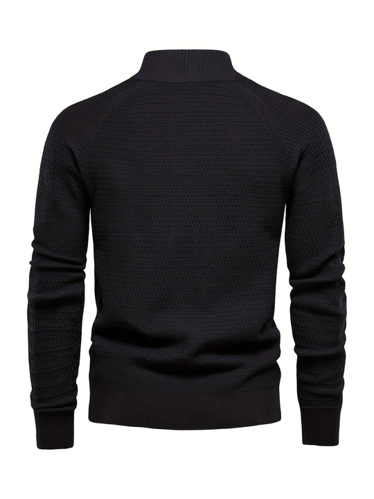 Herrenpullover mit Stehkragen und Knöpfen 7