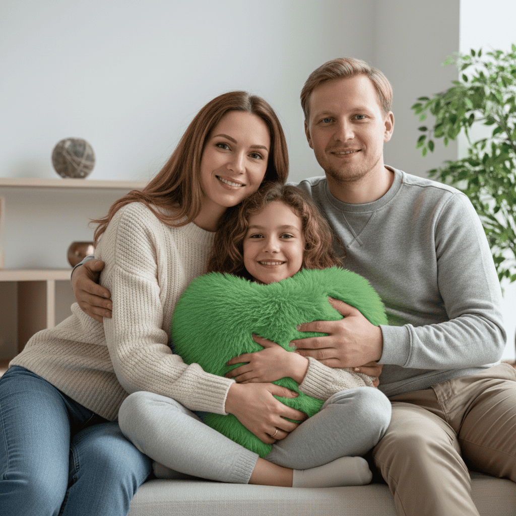 Herzförmiges Kunstfellkissen für modernes Wohnen 1