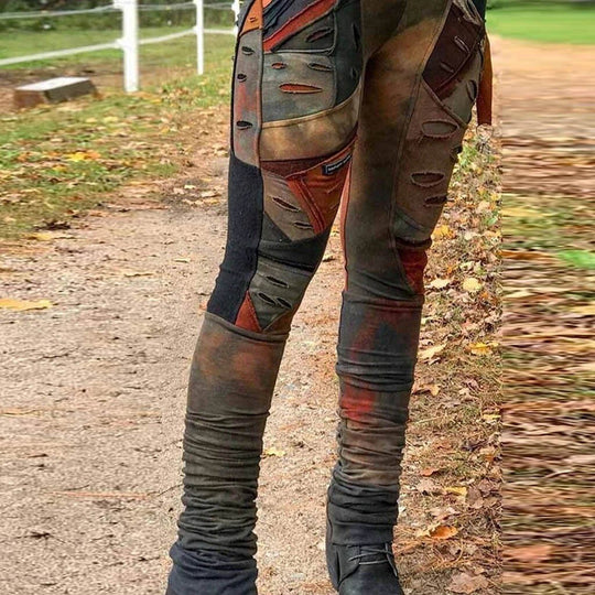 Hochtaillierte Tie-Dye Retro-Leggings