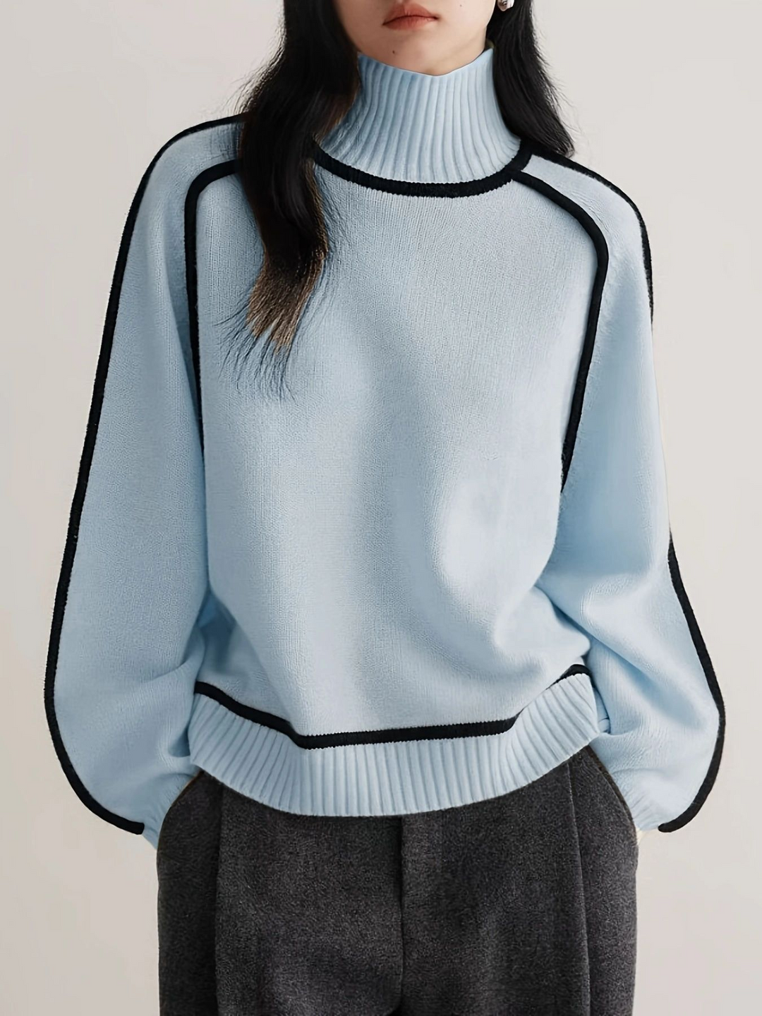 Hochwertiger Kaschmir Pullover Damen Turtleneck Eleganter Stil Warmer Pullover 7