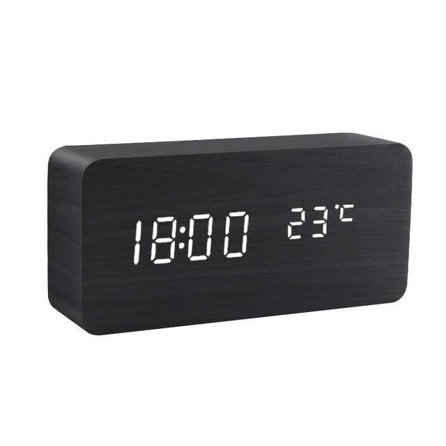 Holzblock-LED-Wecker für modernes Wohnen 0