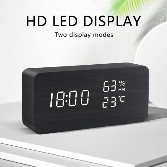 Holzblock-LED-Wecker für modernes Wohnen 3