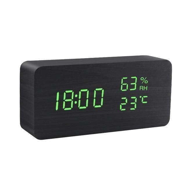 Holzblock-LED-Wecker für modernes Wohnen 9