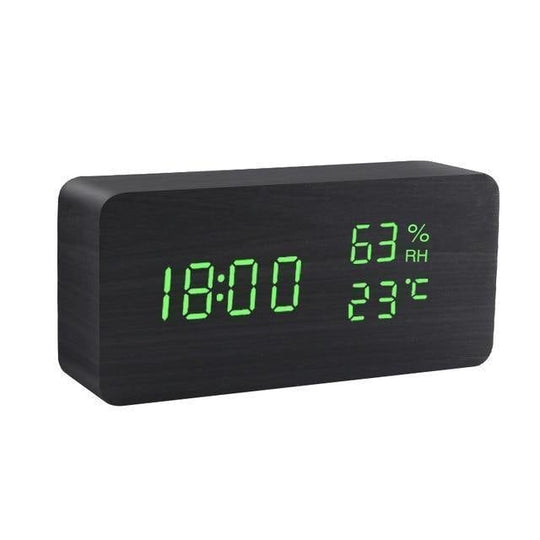 Holzblock-LED-Wecker für modernes Wohnen 9