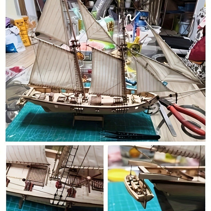 Holzmodell Segelschiff 3D-Puzzle für Bootsliebhaber 2