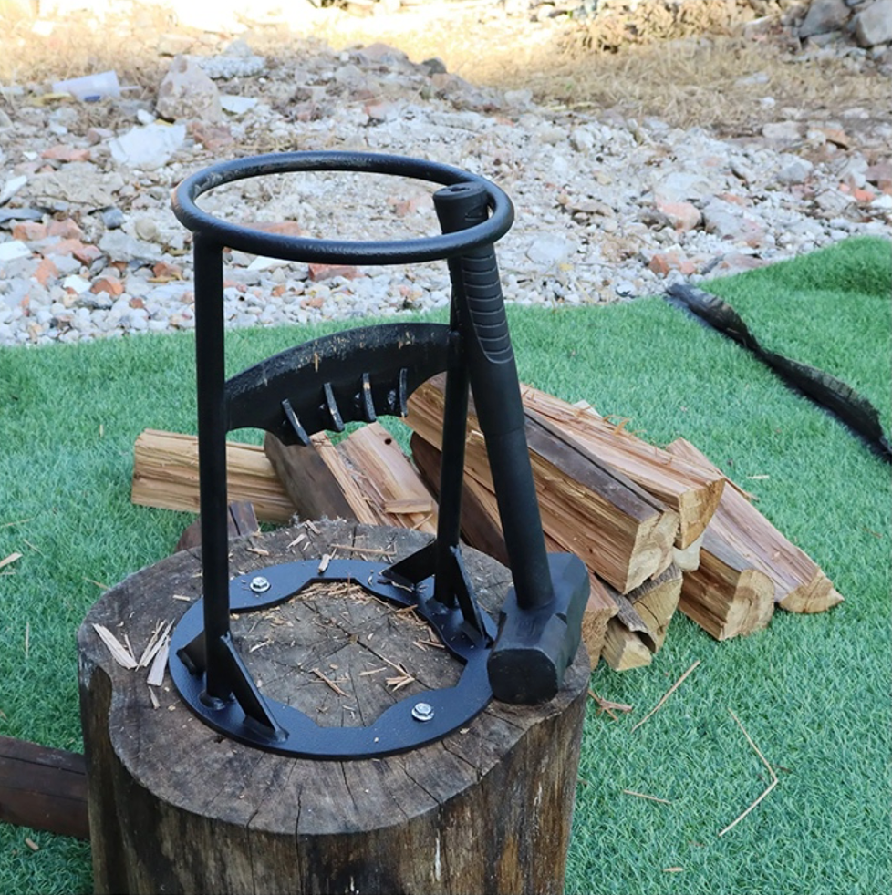 Holzspaltkeil für Effizientes Spalten von Holz, Robuste Stahlkonstruktion, Integriertes Messer 3