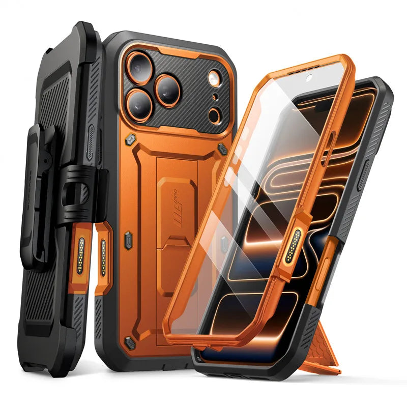 Hülle für iPhone 17 Pro Max Robuste Ganzkörper-Handyhülle mit Displayschutz 6