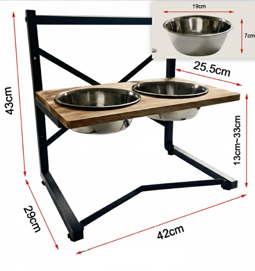 Hunde Futterstation Ergonomisch mit Edelstahlnäpfen 2