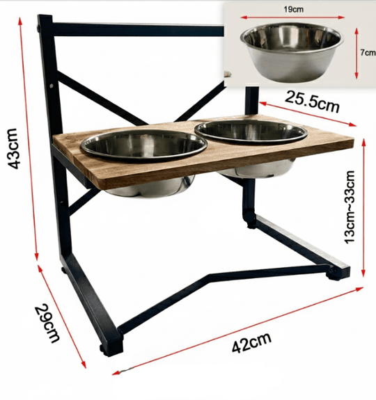 Hunde Futterstation Ergonomisch mit Edelstahlnäpfen 2