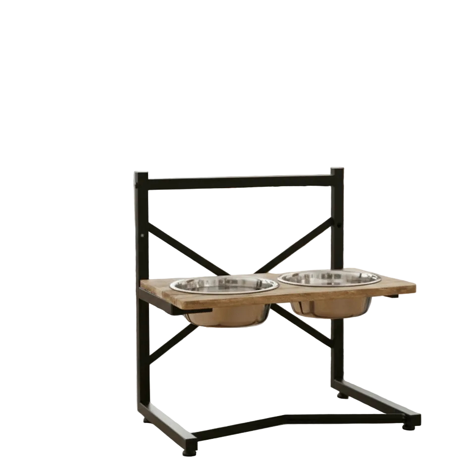 Hunde Futterstation Ergonomisch mit Edelstahlnäpfen 3