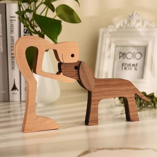 Hundefigur Handgeschnitzt für Hundeliebhaber 0