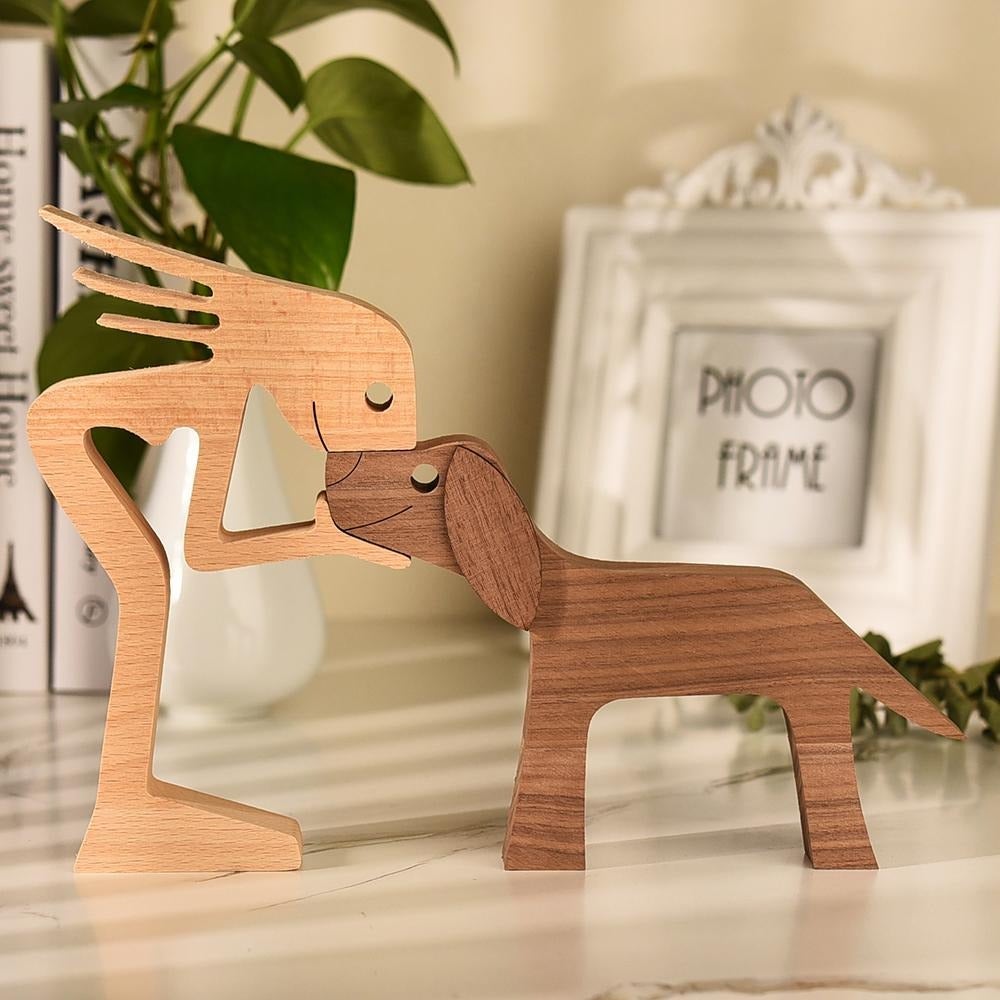 Hundefigur Handgeschnitzt für Hundeliebhaber 2