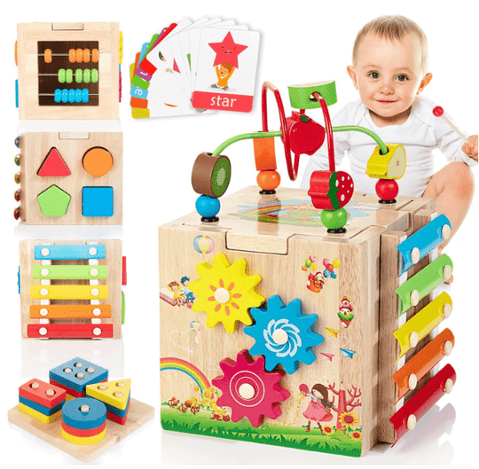 Interaktiver Montessori-Würfel für Kleinkinder 1