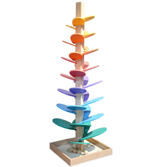 Interaktiver Murmelturm für Kinder mit Regenbogen-Design 6