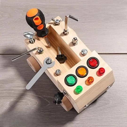 Interaktives Lernspielzeug Für 3 Jährige – Montessori Busy Board Mit LED-Leuchten 2