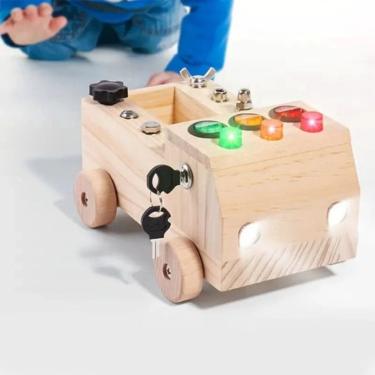 Interaktives Lernspielzeug Für 3 Jährige – Montessori Busy Board Mit LED-Leuchten 4